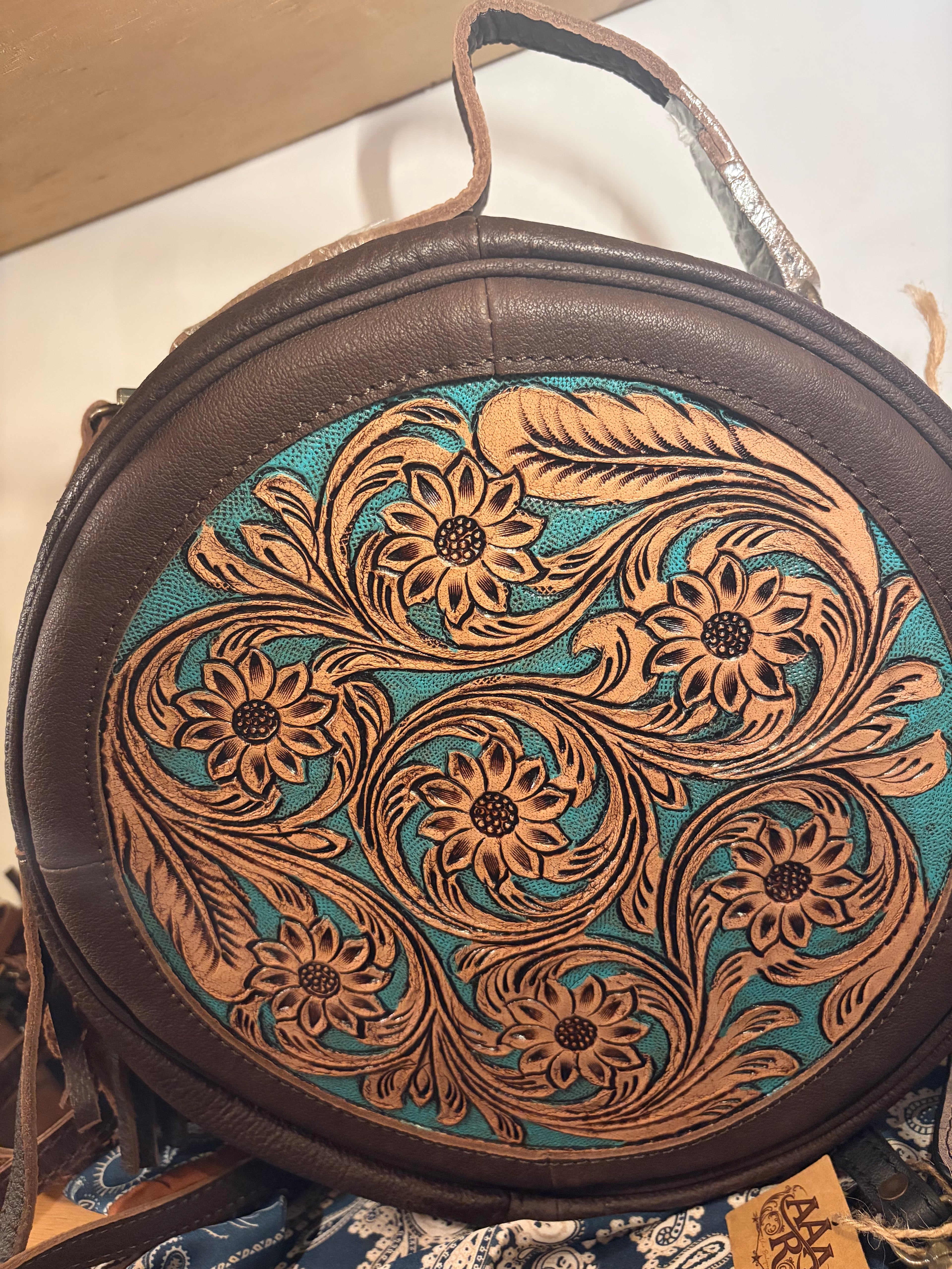 Turquoise Round Crossbody Item#016
