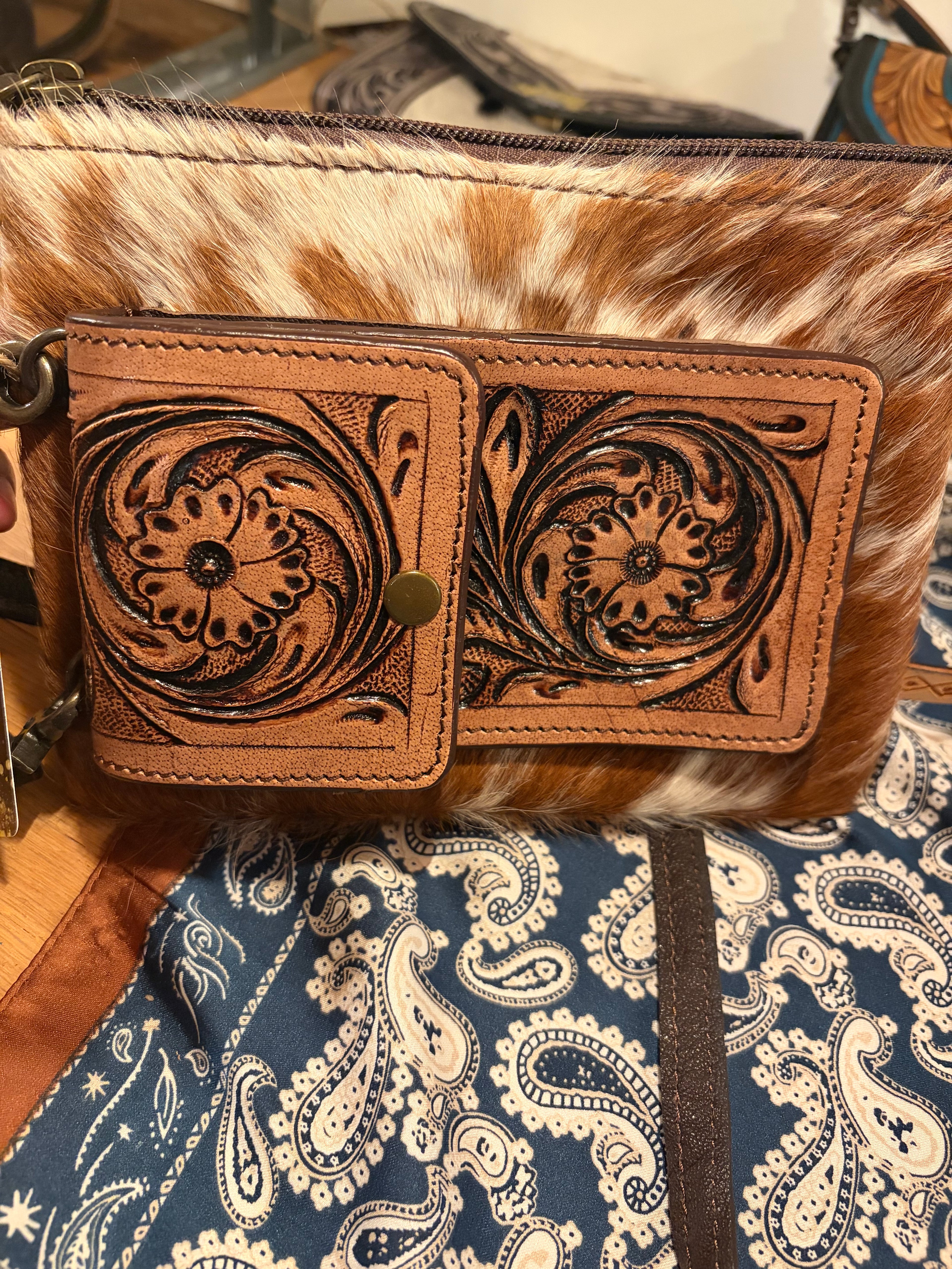 Cowhide Phone Holder Crossbody Item#034