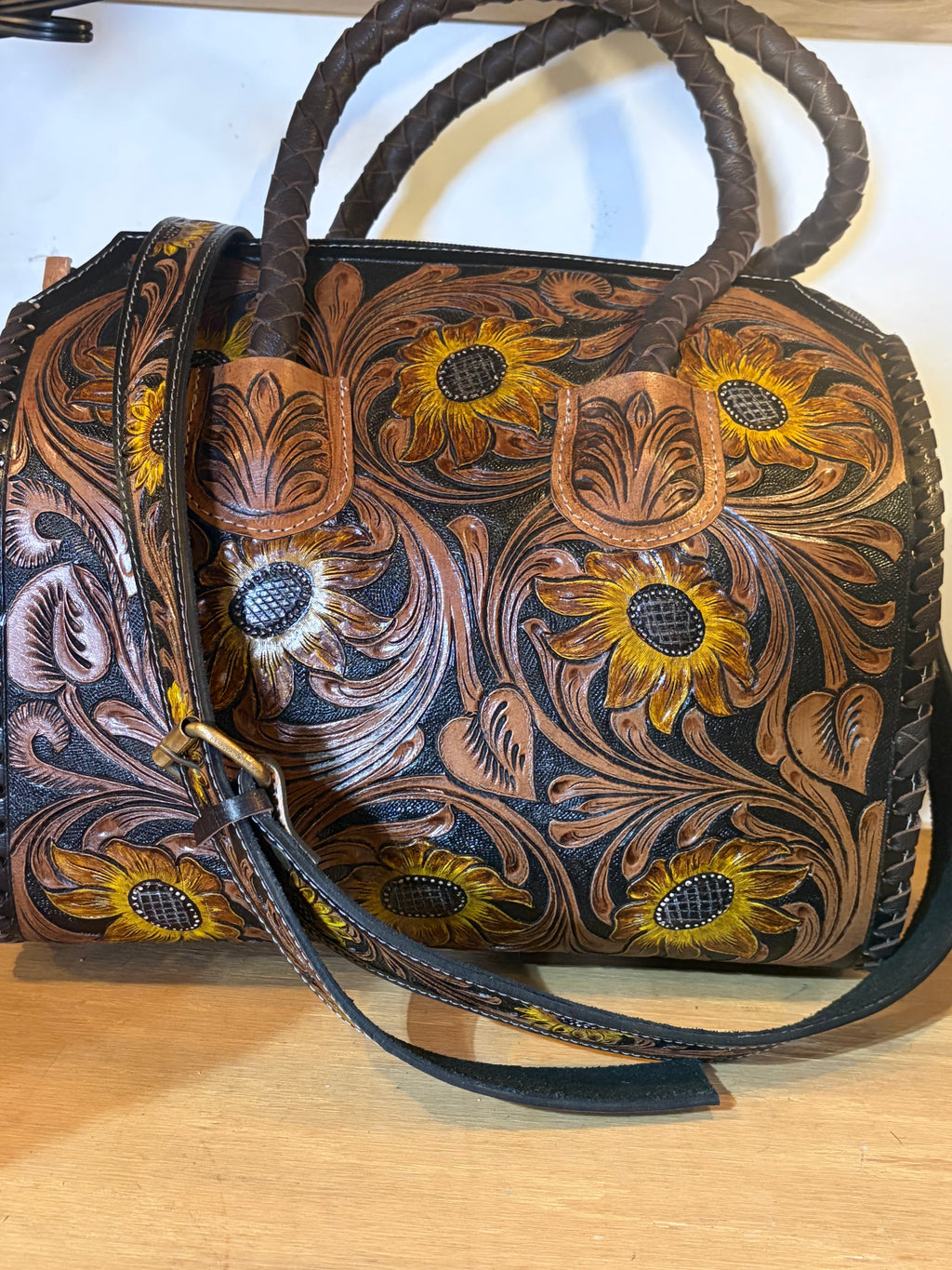 Handcrafted Leather Medium Sunflower Speedy Bag Item#039