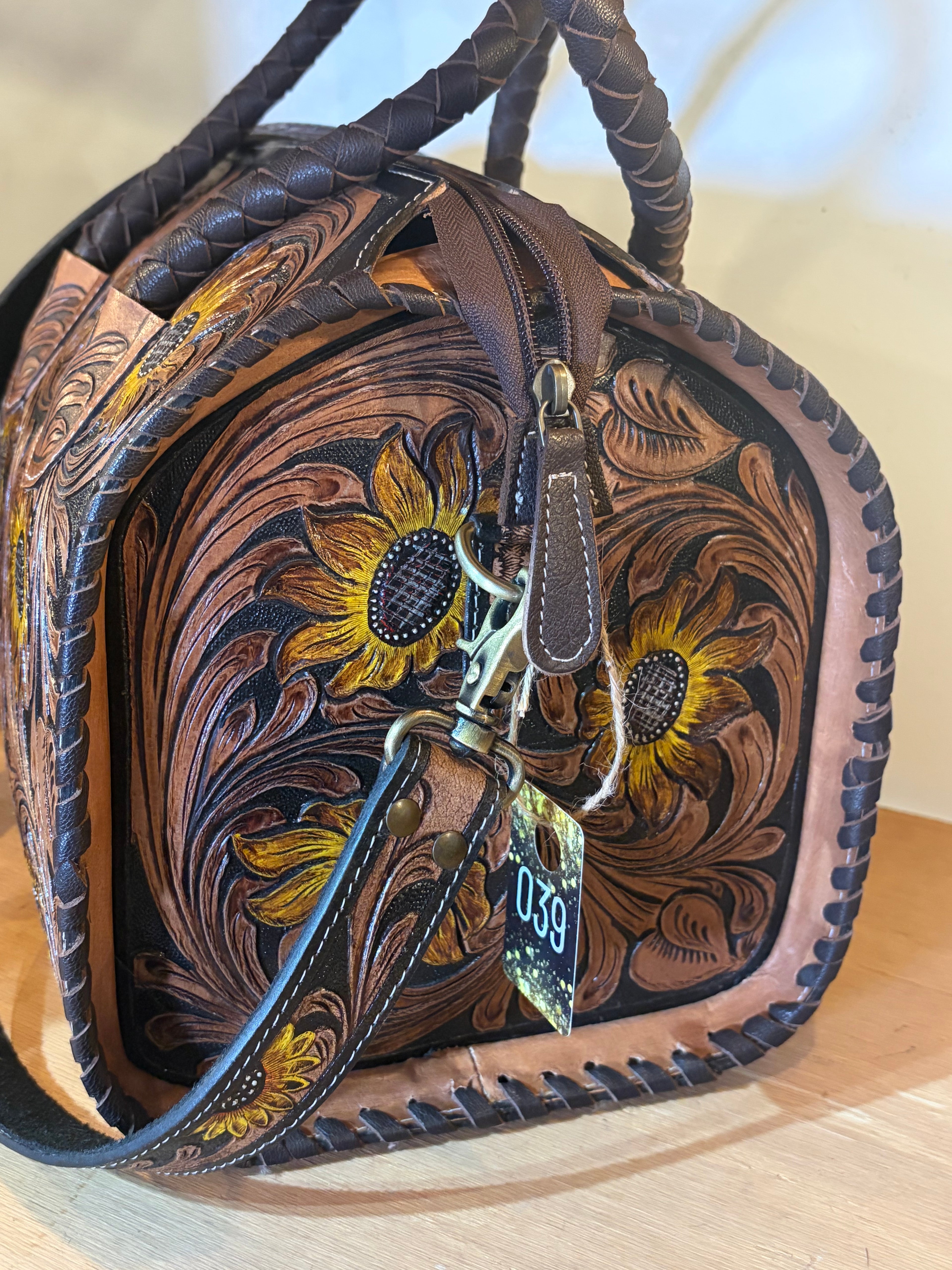 Handcrafted Leather Medium Sunflower Speedy Bag Item#039
