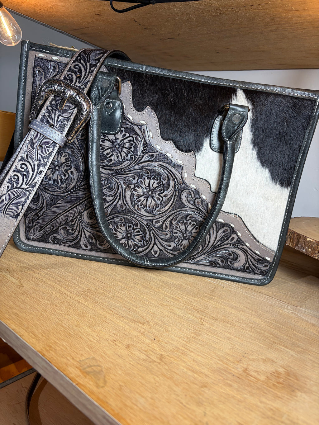 Large Tote-Black leather Item#031