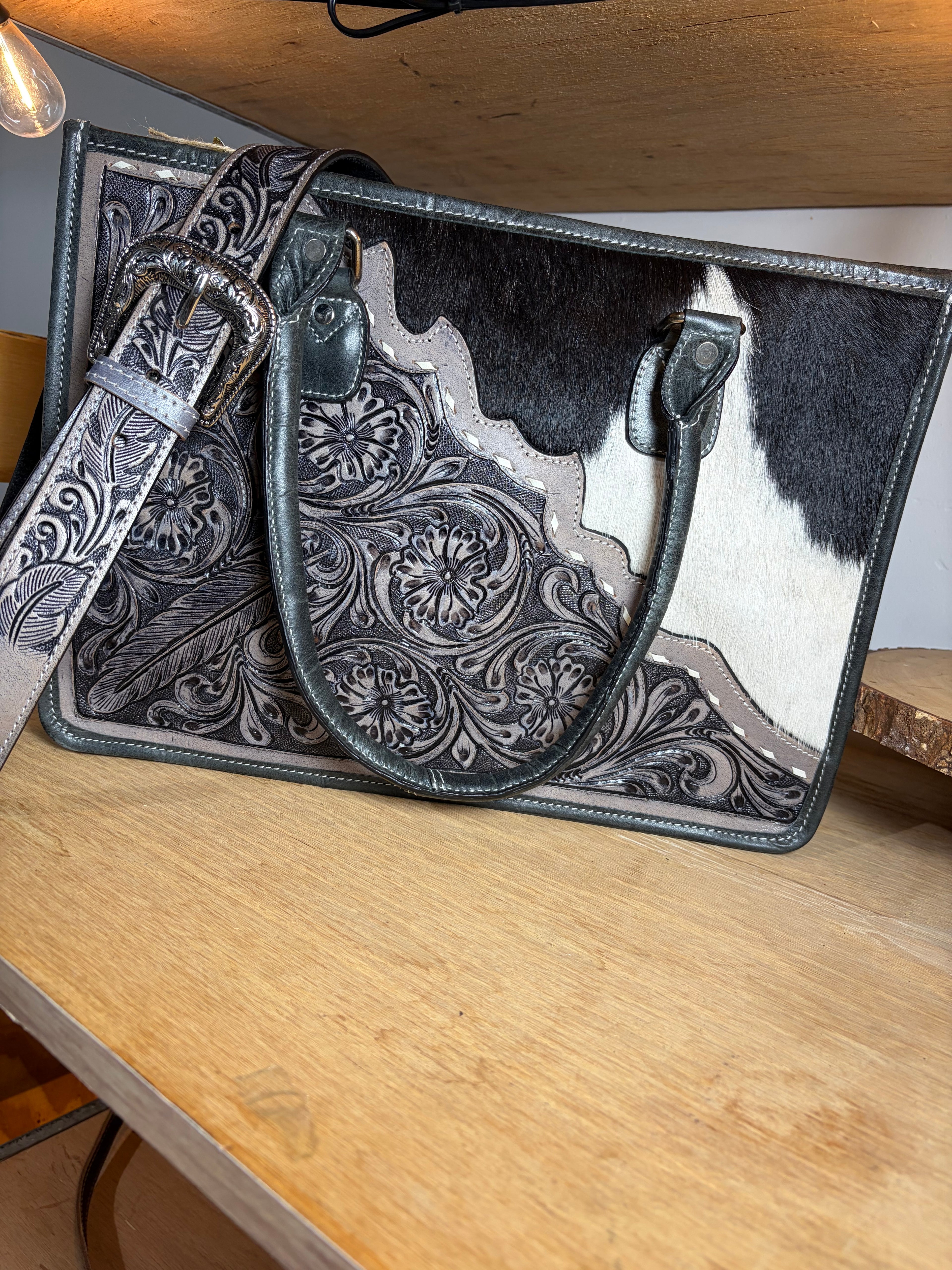 Large Tote-Black leather Item#031